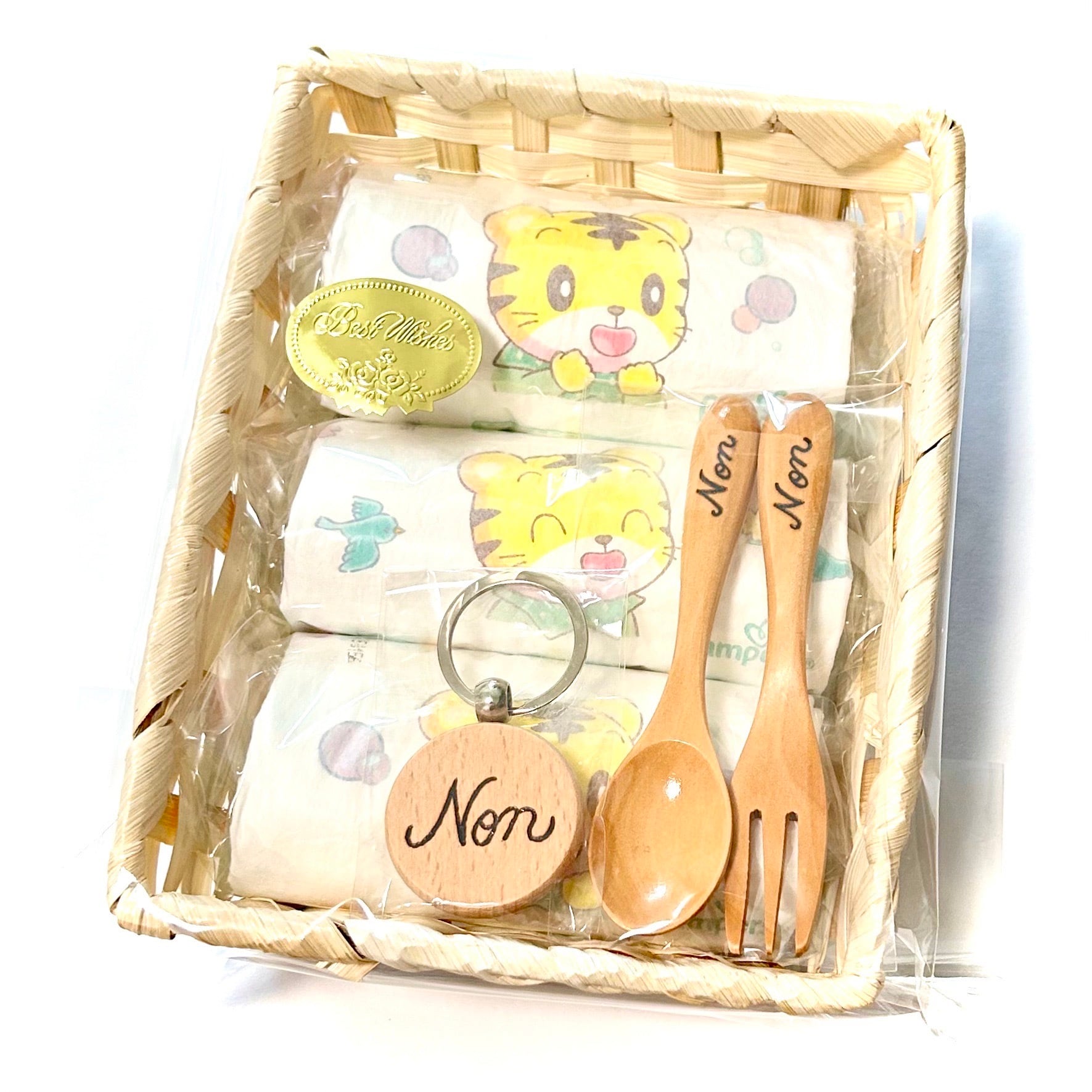 お顔】5人家族用 名入れ 木製スプーンのセット | Nicomore