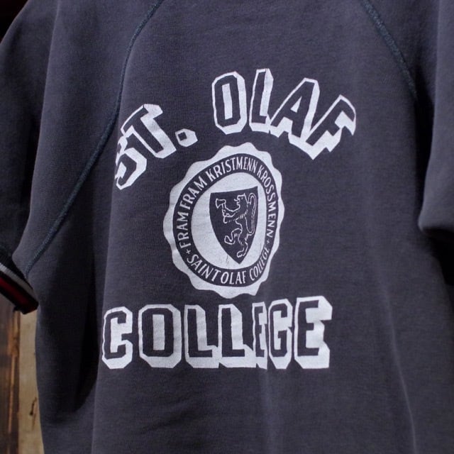 1950-60s S/S College Sweat Shirt / 60年代 カレッジ 半袖 スウェット