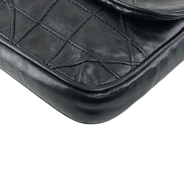 Christian Dior クリスチャン ディオール カナージュ ショルダーバッグ ブラック ロゴチャーム レザー チェーン vintage ヴィンテージ オールド cpsaii