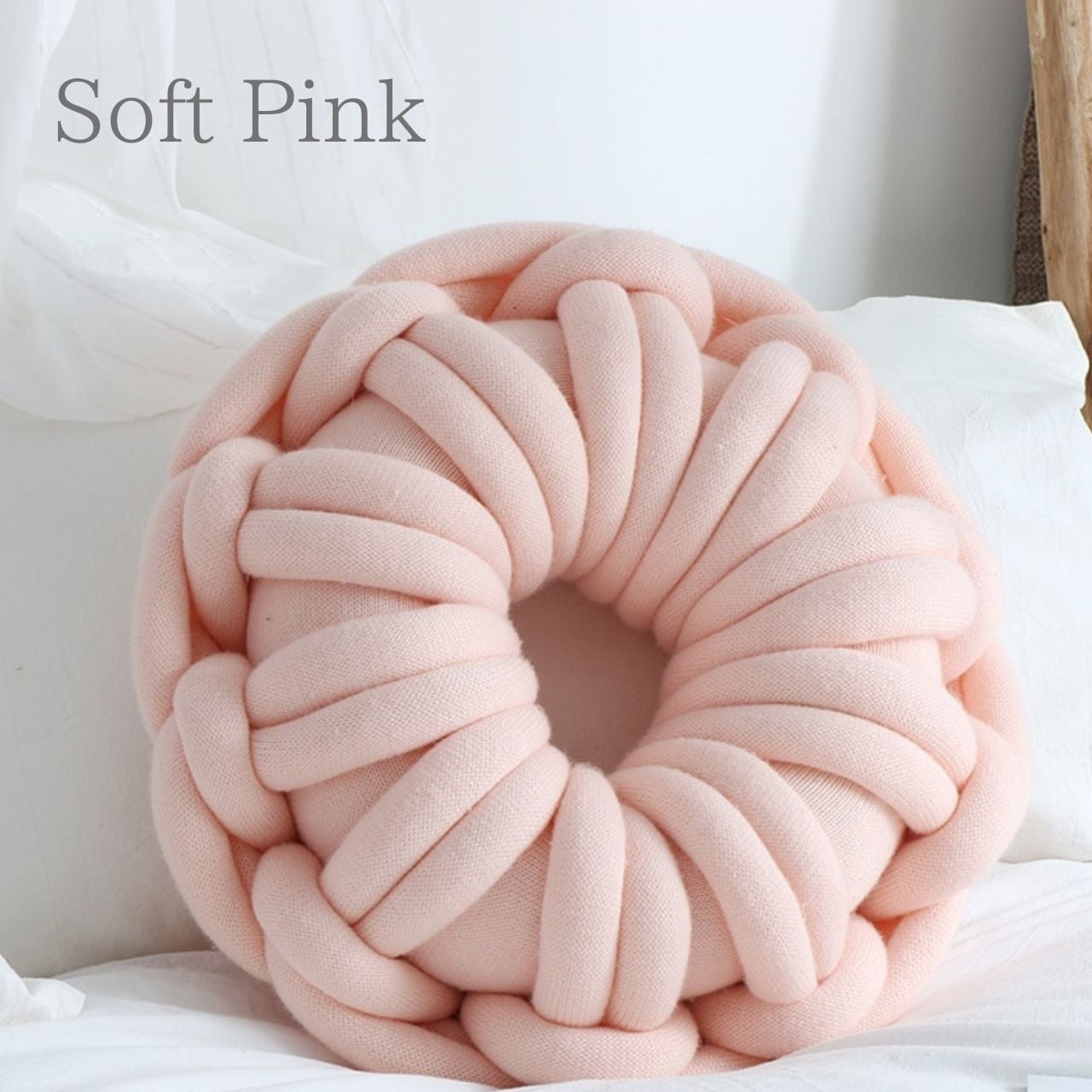 ラウンド編み込みクッション40×40cm＊6カラー | MeROOM