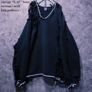 【doppio】vintage “GAP” boro custom v neck knit pullover