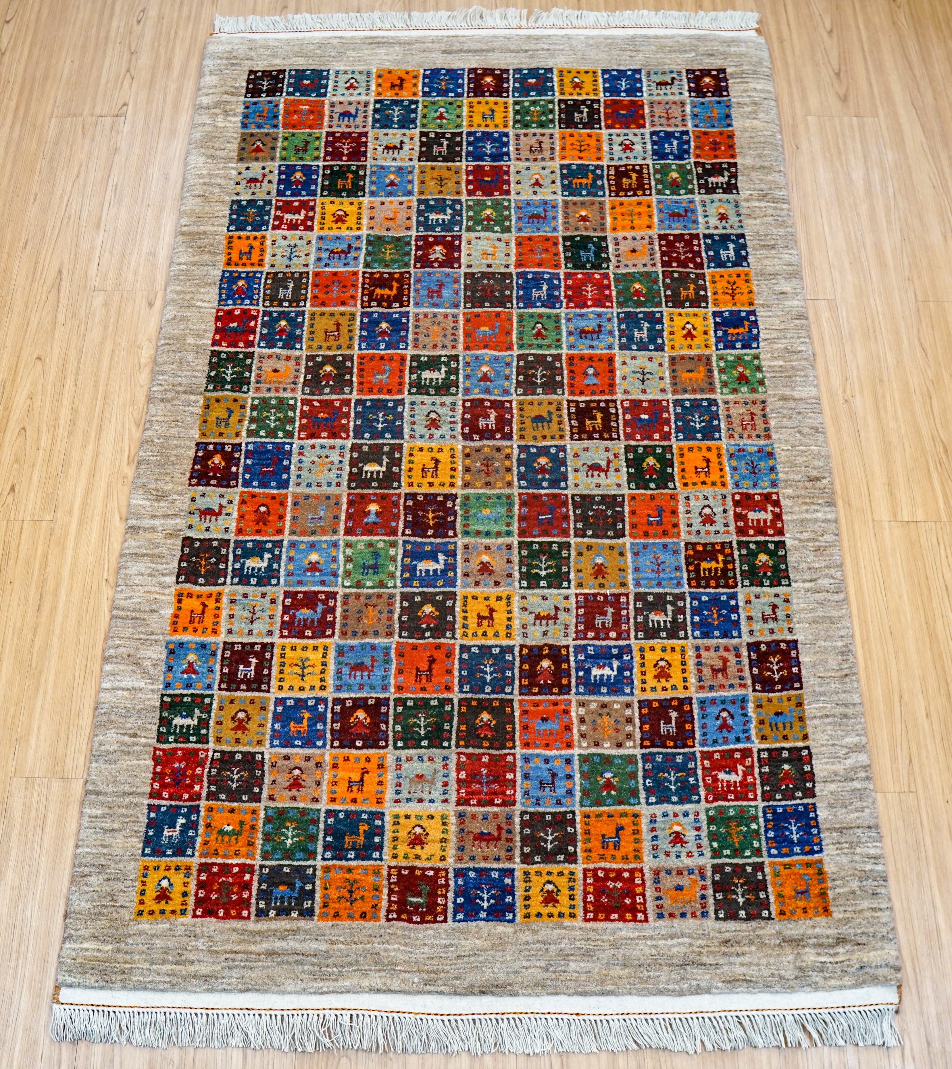ペルシャ手織り カシュクリ ギャッベ リズバフト 95×64cm ギャベ ギャッベ | Decorworks
