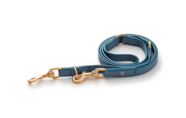 【犬用リード】Mario - Nappa Leather Training Leash Dusty blue