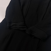 ARAMIS アラミス デザイン 五分袖 フォーマルワンピース 40/ブラック/ウール