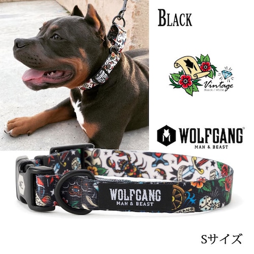 VintageBlack COLLAR Sサイズ 首輪 WOLFGANG ウルフギャング アメリカ 小型犬