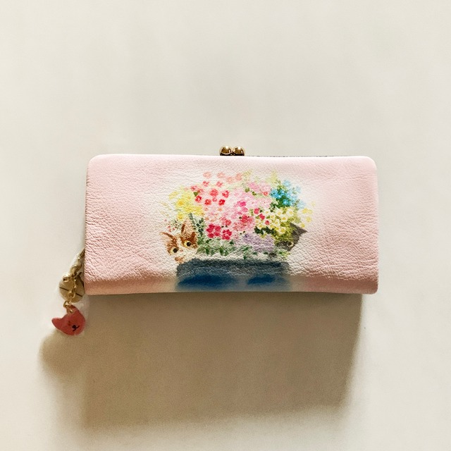 猫の絵の財布（特大・ガマ口タイプ-3）