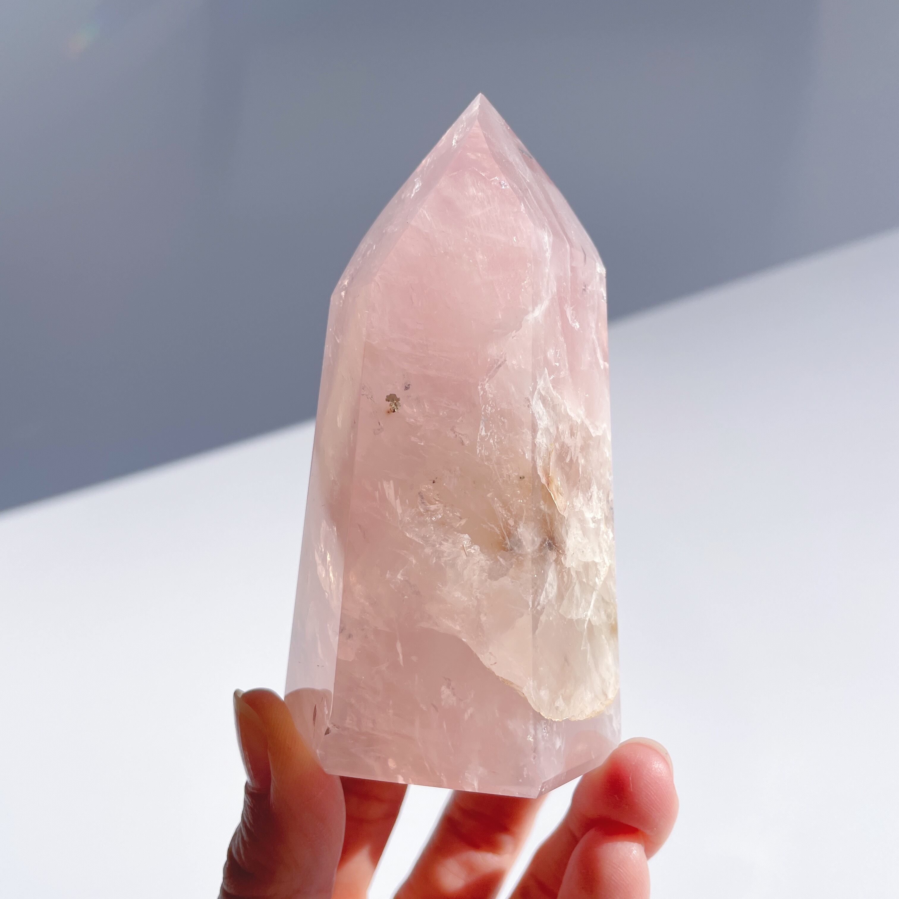 天然石 高品質 ローズクォーツ タワー キラキラ 天然石 高品質 ローズクォーツ タワー キラキラ 【公式通販】