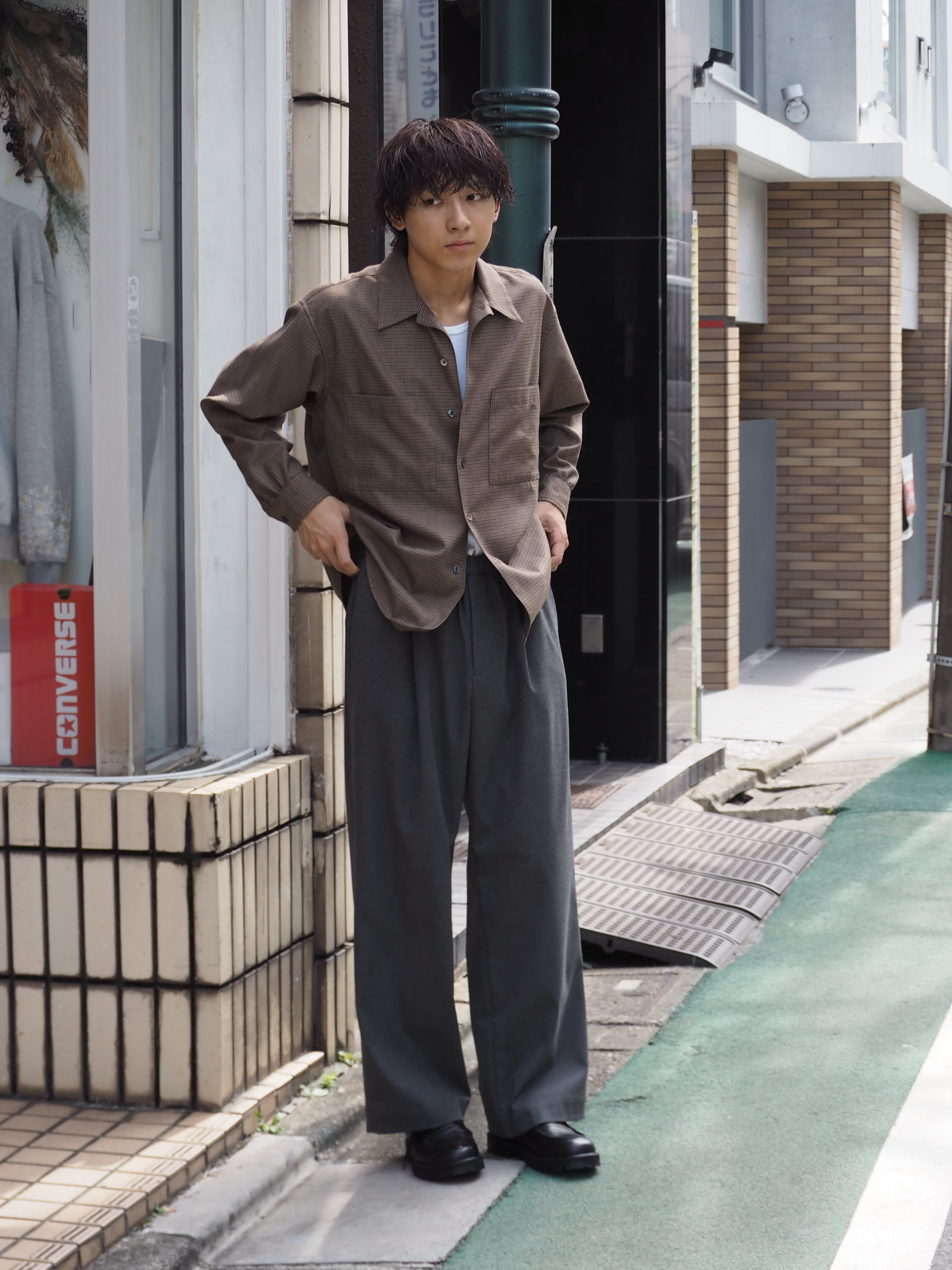 superNova. Wide easy pants - Solid / Charcoal | novastore(ノヴァ