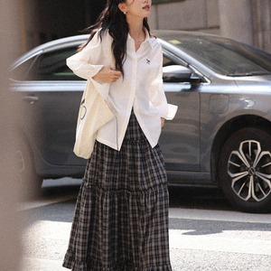 ribbon embroidery shirt J00072