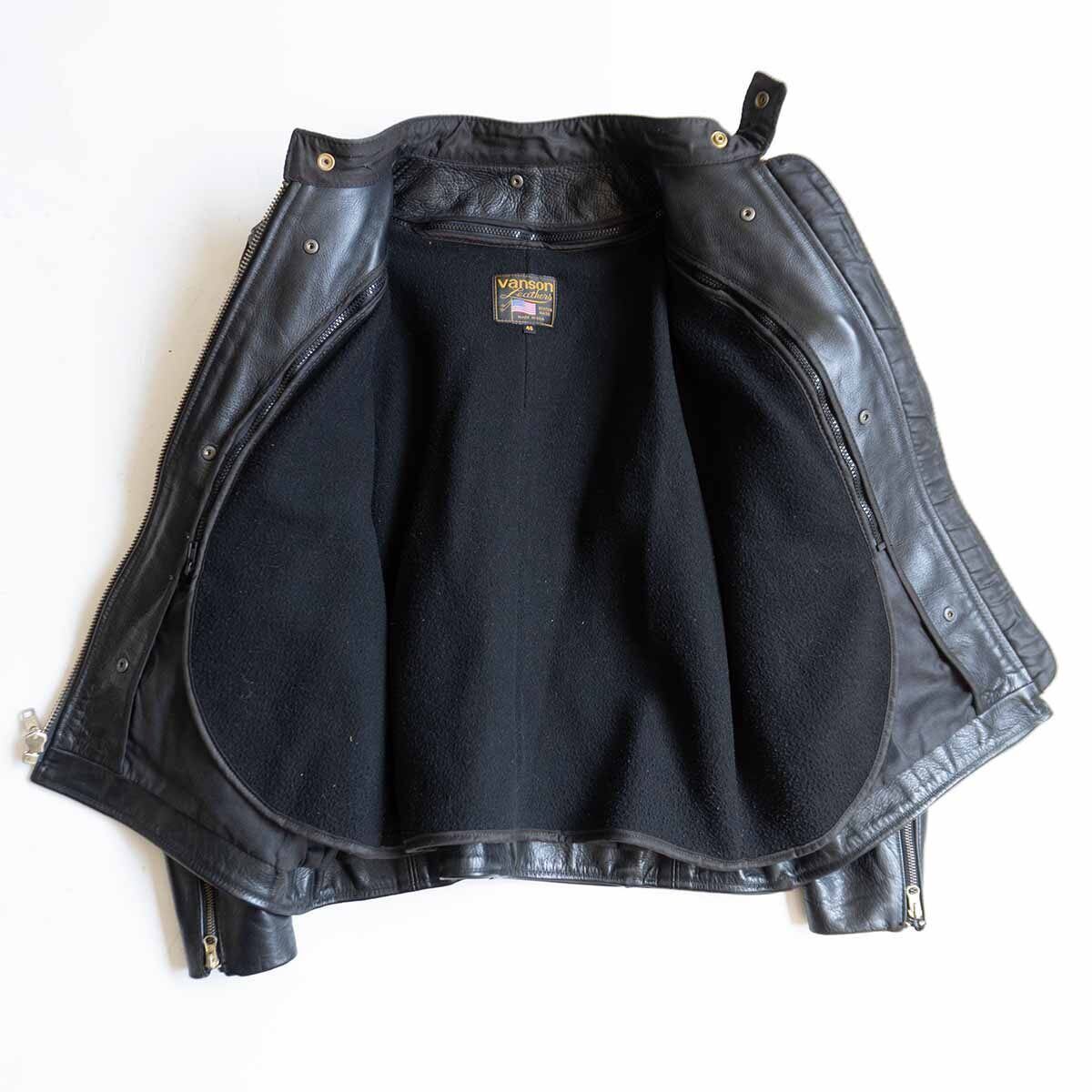 ビッグサイズ】 VANSON 【MODEL B シングルライダースジャケット】46