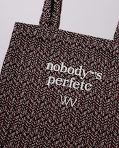 WV Original / nobody’s perfetc Tote Bag - Red Herringbone