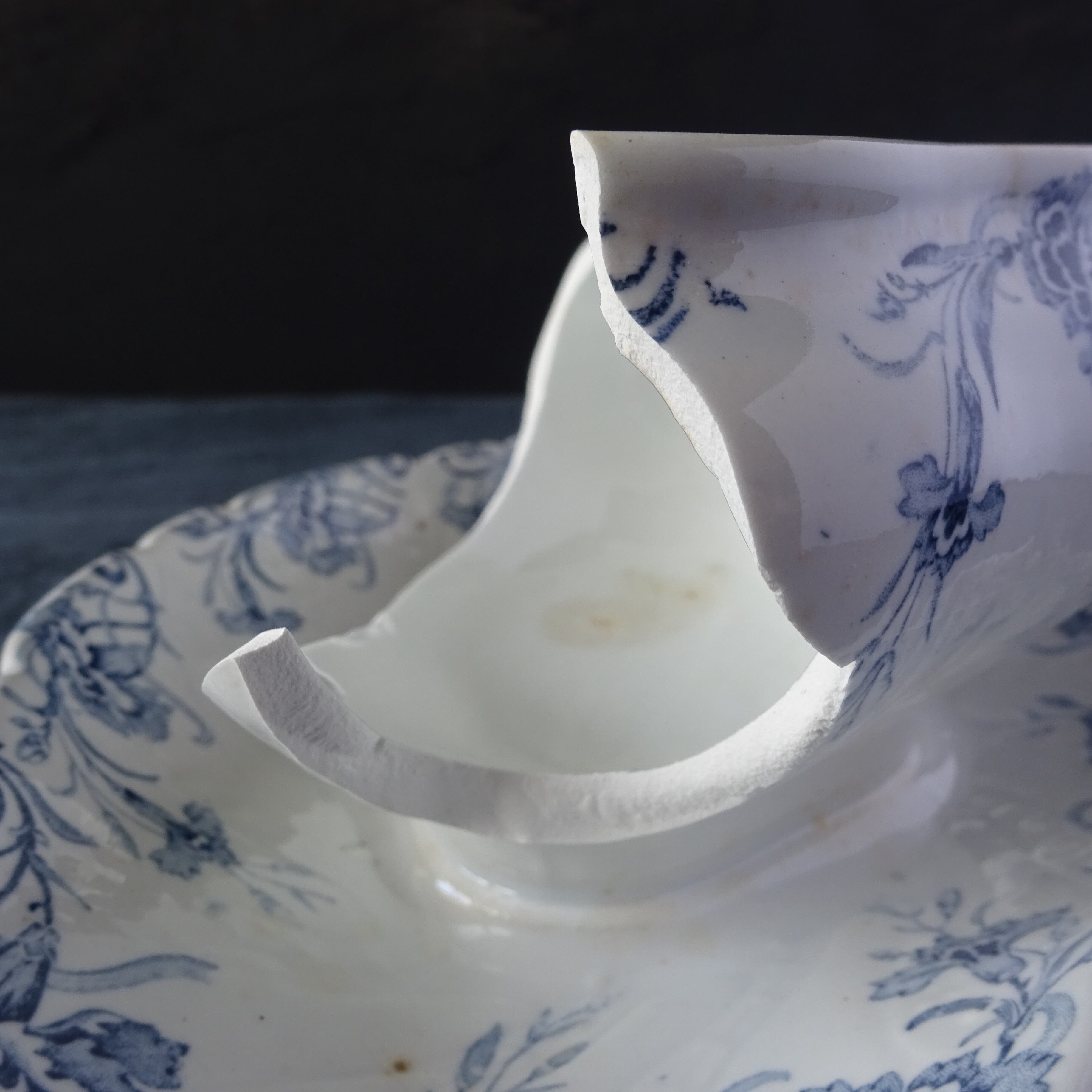 【 Épuisé 】【金継ぎ用】KG Luneville*modèle《KLEBER》Saucière pour Kintsugi