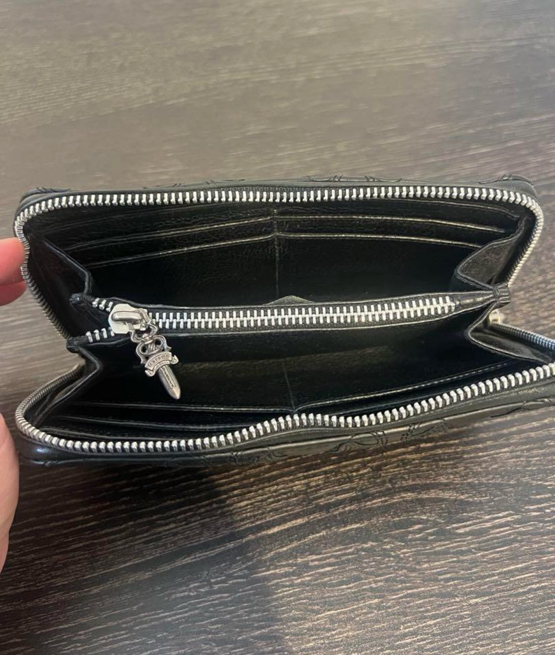 CHROME HEARTS クロムハーツキルティング クロス 長財布