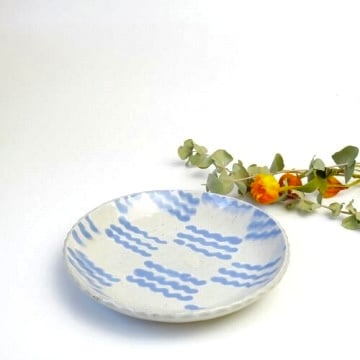 【AOBA POTTERY】 中皿 ちいさいなみなみ スリップウェア