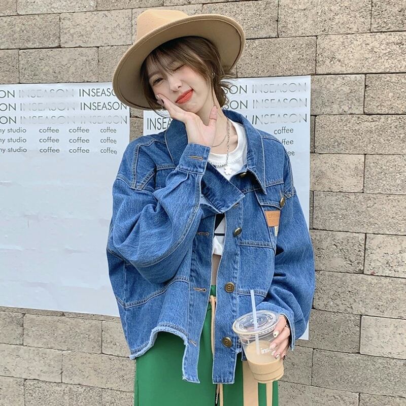 スプリングオータムジャケット ルーズスタンダード レトロ 春物 秋物 試着室79085017064