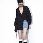 ruffled V-neck shirt (ME364)