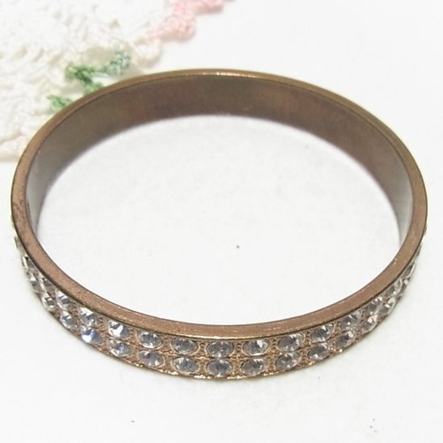 クリアなラインストーンのバングル　ヴィンテージアクセサリーのセール通販　10965BR