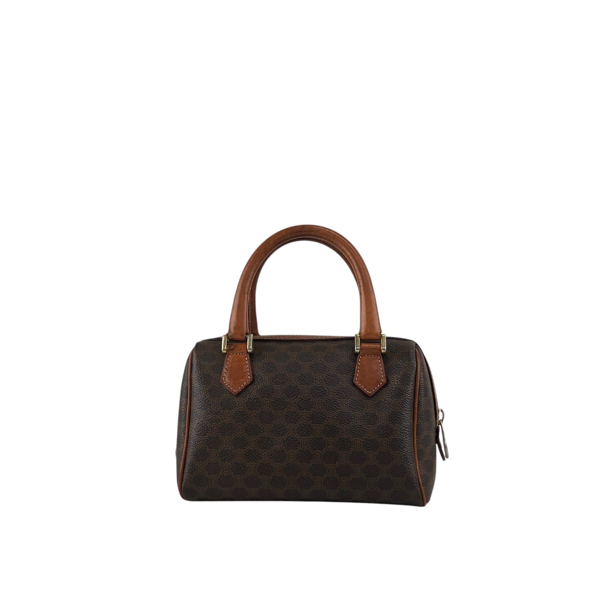 CELINE セリーヌ マカダム ショルダーバッグ ブラウン PVC レザー 2way
