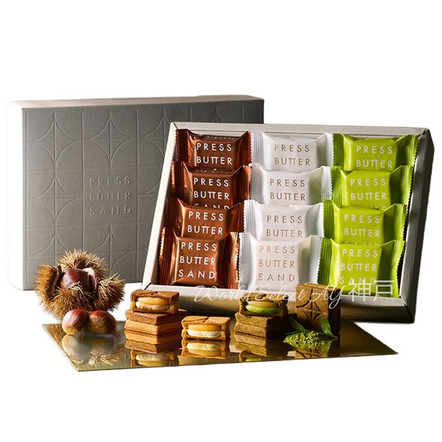 PRESS BUTTER SAND　プレスバターサンド　バターサンド3種詰合せ〈栗・宇治抹茶〉 12個入　お菓子　有名　人気　洋菓子 ギフト おしゃれ　送料無料