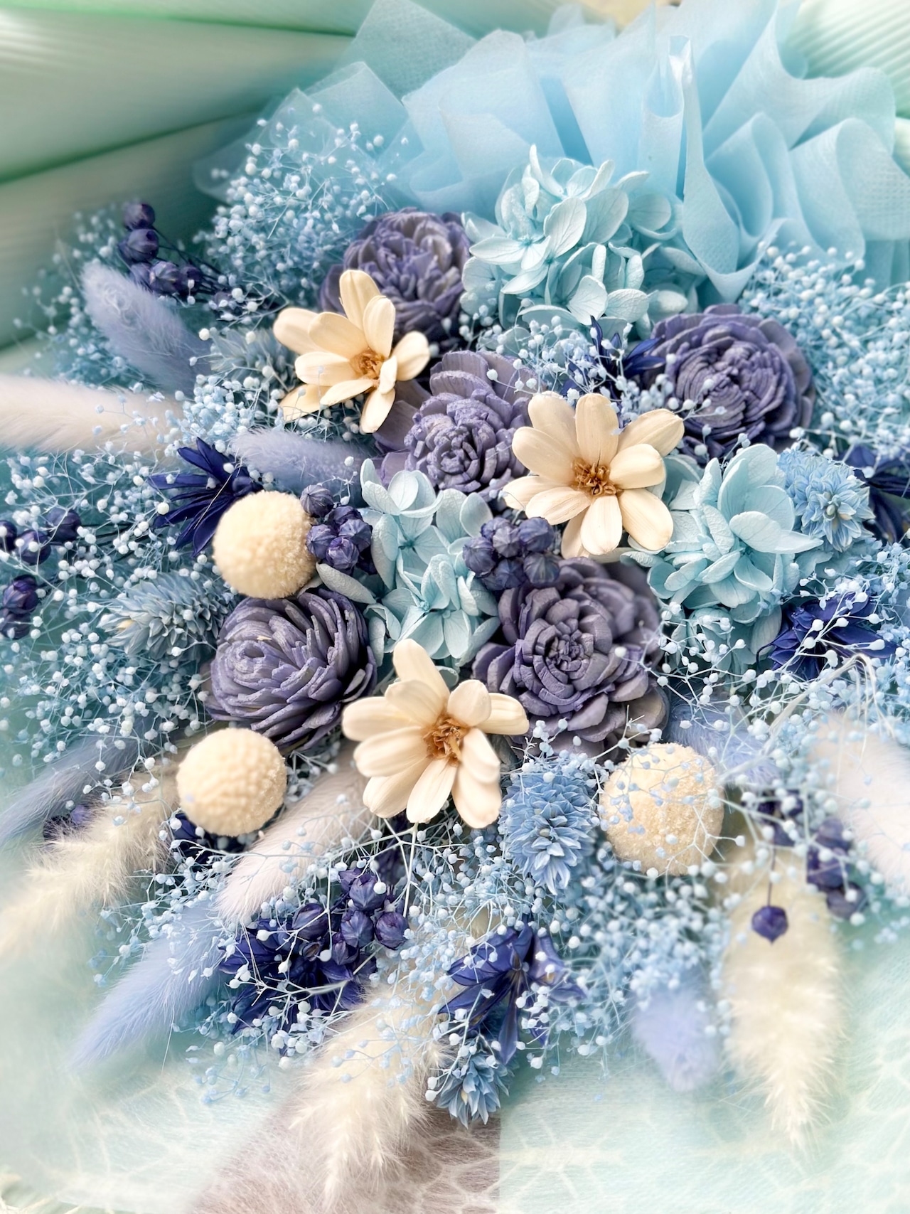 ドライフラワー花束(空色) □Lサイズ 【定番商品】 画像5