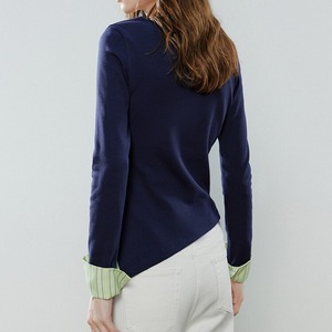Diagonal Cut Bicolor Asymmetric Top / ダイアゴナル カット バイカラー アシンメトリック トップス