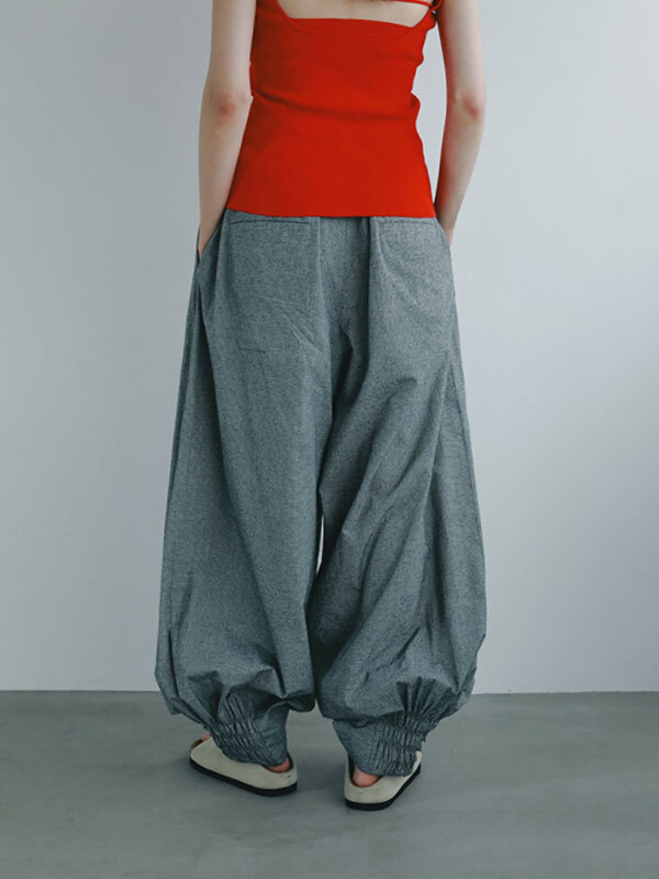 ETRE TOKYO コットンシルクカーヴィーパンツ