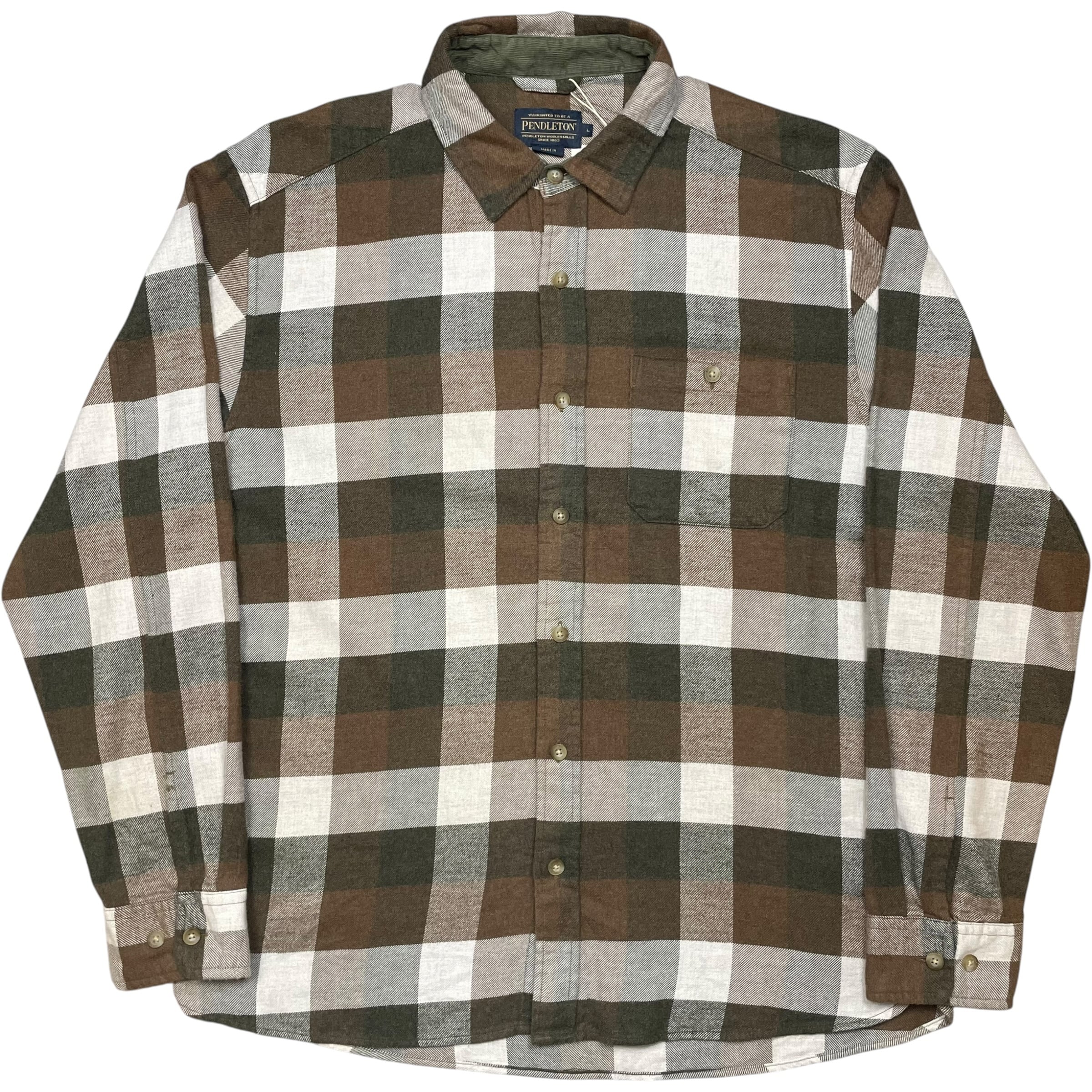 《L》 PENDLETON ペンドルトン チェックネルシャツ 左胸ポケット no.9992