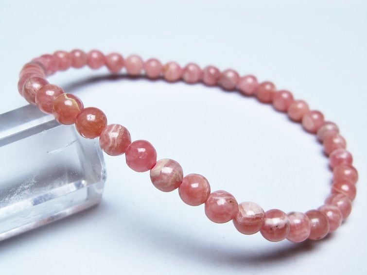 インカローズ ブレスレット 5mm メール便可 一点物 111-51440 | 天然石