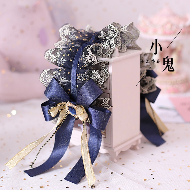 星降る夜の輝きを髪に｜シアンとゴールドのコントラストが美しい「スタームーン」ヘッドバンドで特別なドレスアップを