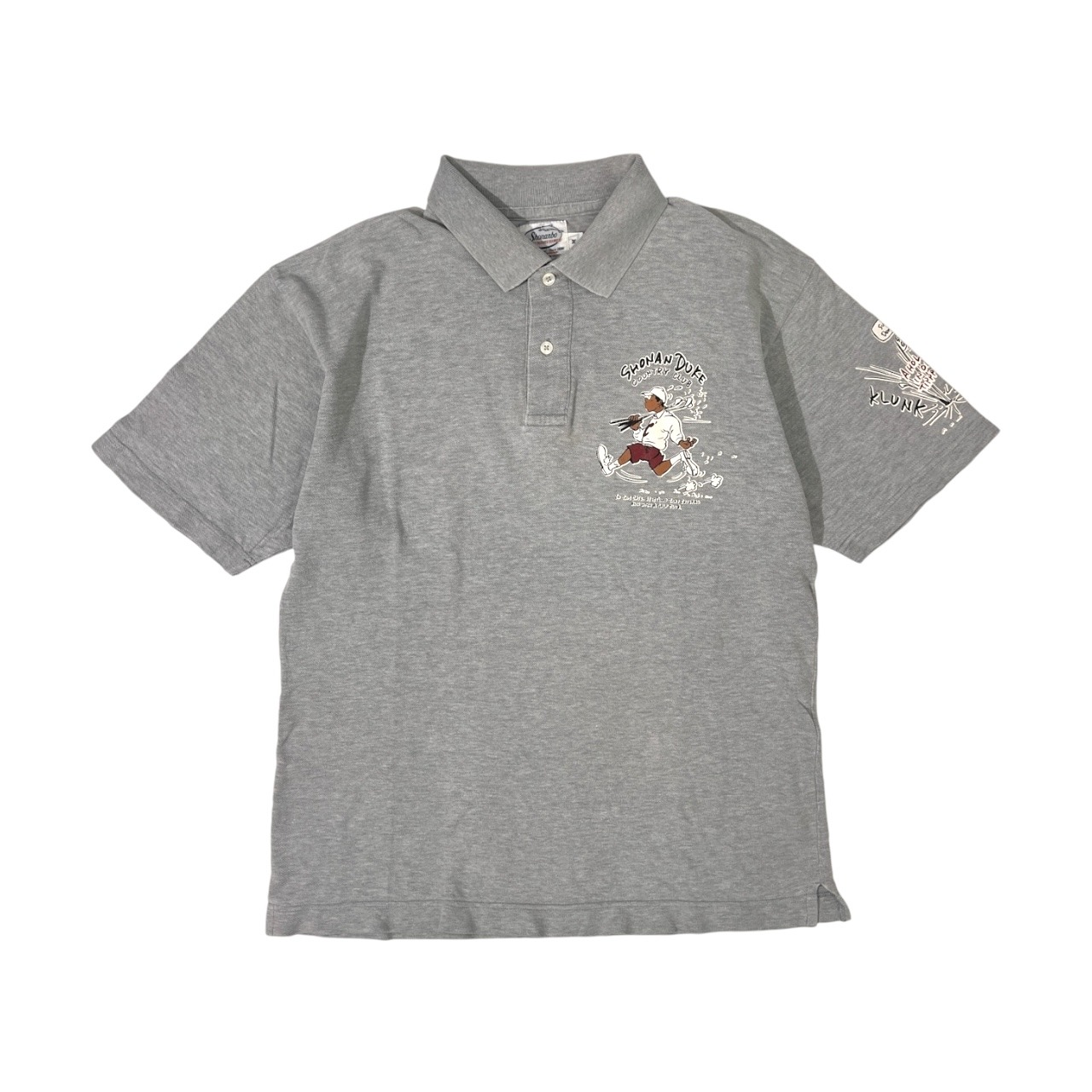 SHONANBO ショウナンボウ SHONAN DUKE プリント 半袖ポロシャツ M/グレー