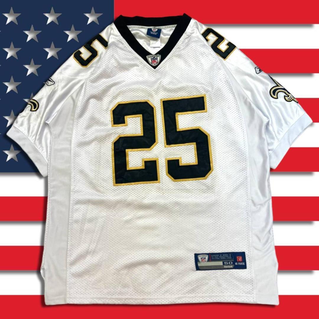 00s リーボック セインツ ゲームシャツ 50 XL Reebok NFL New Orleans