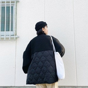 Boa switch wave quilting jacket (black)