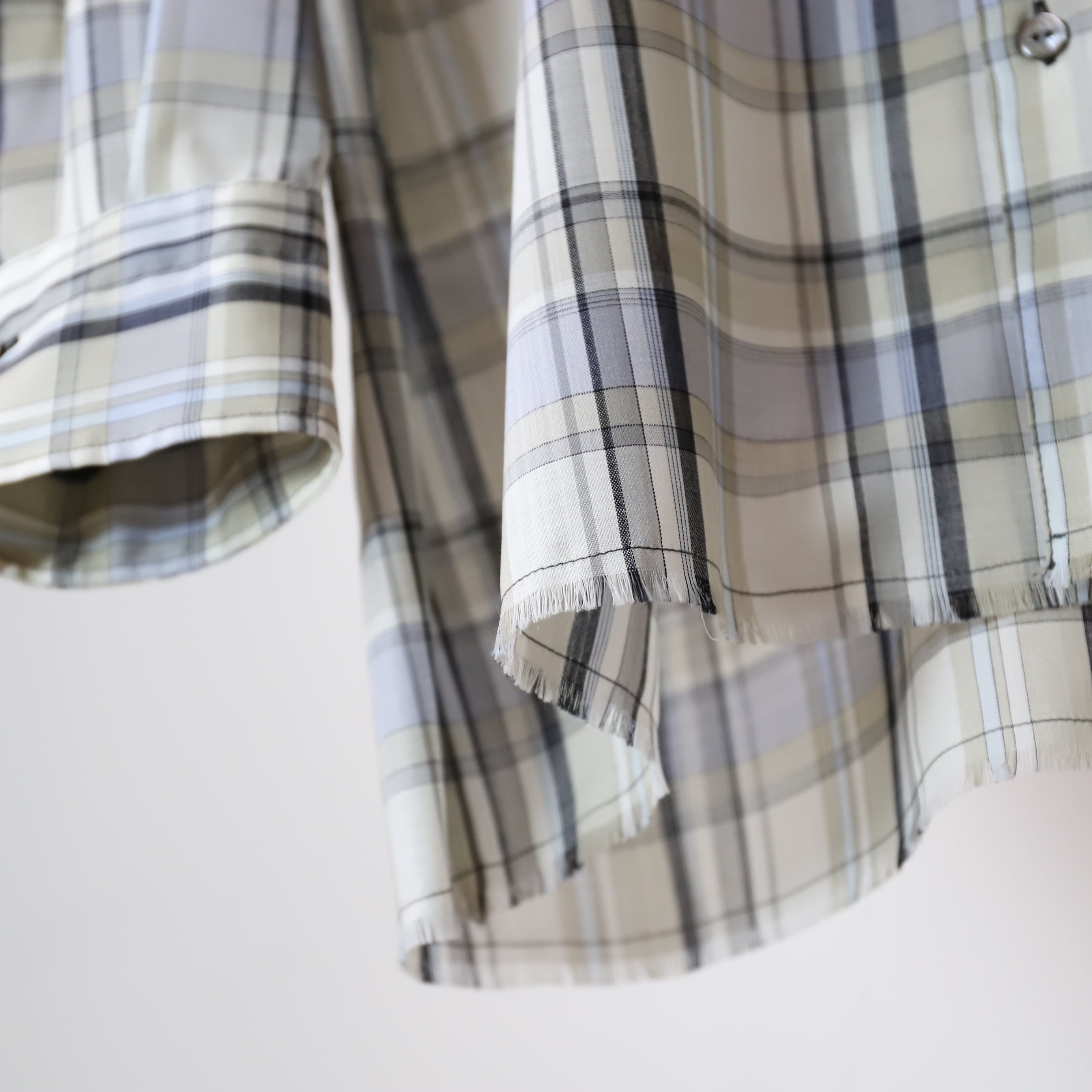 MAATEE&SONS / OPEN COLLAR フリンジ HWOOL CHECK | TIBETAN MARKET
