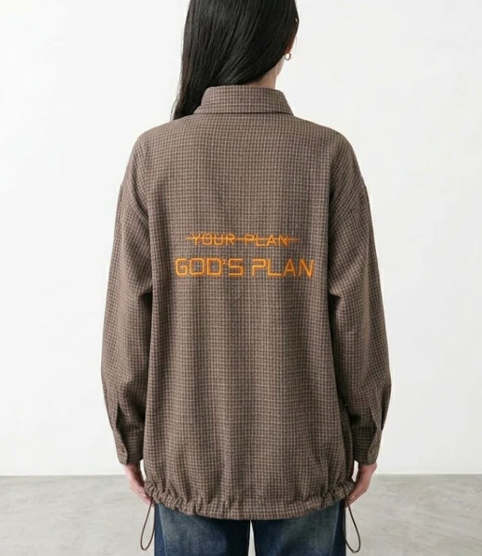 ナンバーミーTOKYO" BACK COLOR CHECK SHIRTS JACKET"CAMEL