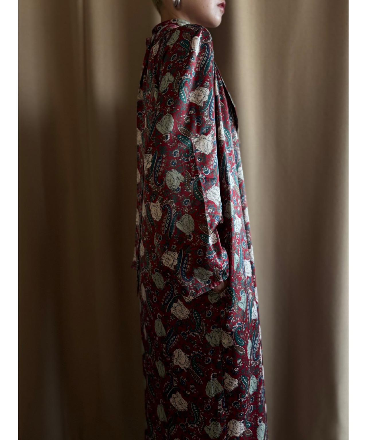 paisley pattern retro long gown-4855-8