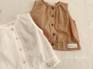 【valu bebe】エアリーコットンブラウス アイボリー 70〜110cm