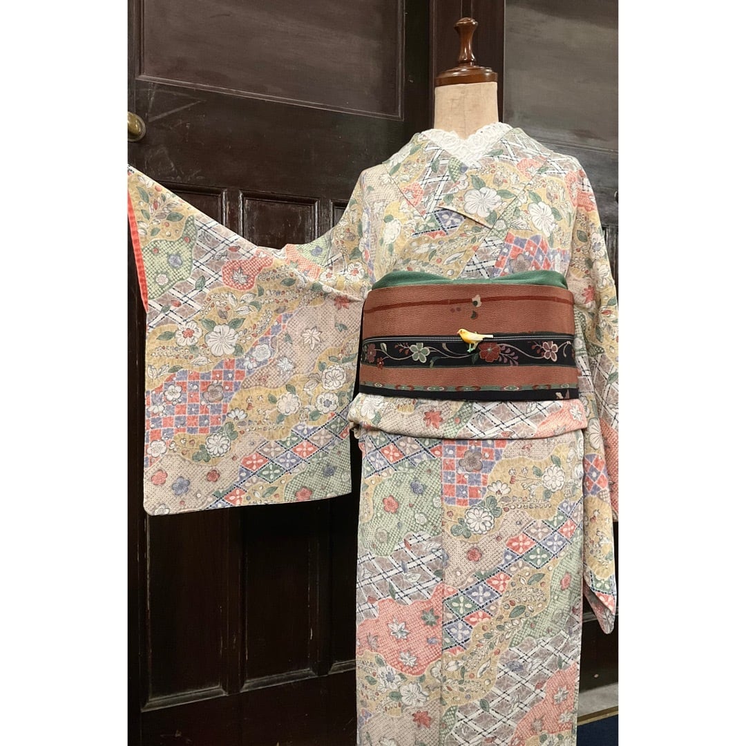 モダン辻が花テイスト＊リサイクル小紋着物 A063 | kimono tento powered by BASE