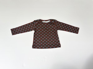 【26AW】&PAL(アンドパル)フラワーTシャツ ボルドー(80/90/100/110/120)