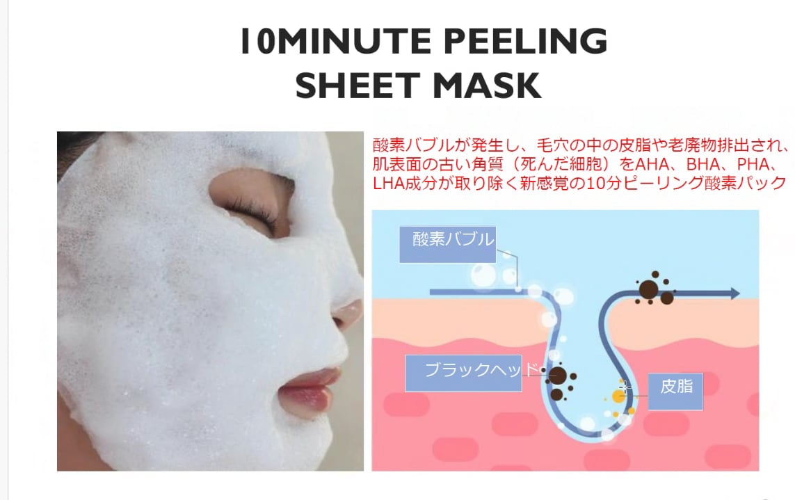 角質ケア】10ミニッツPEELING シートマスク23g×5枚 | itta