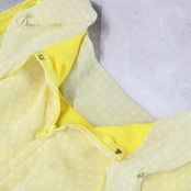 社交ダンス 衣装 スタンダード ドレス ワンピース パーティ衣装 女性用 レディース オールシーズン PAPILLON パピヨン 水玉 ドット イエロー系 黄色 袖なし ノースリーブ フレッシュデザイン 伸縮性無し 日本製 パーティ用 個性的 スリット