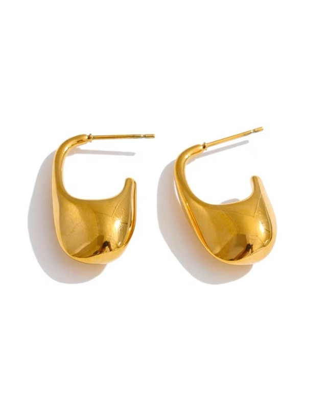 Chunky hoop pierce -Gold-【アレルギー対応】