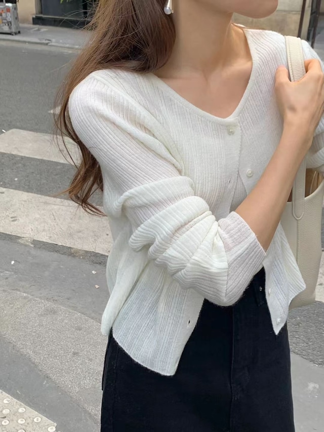 (即納) ounce / Erin mohair cardigan 2color