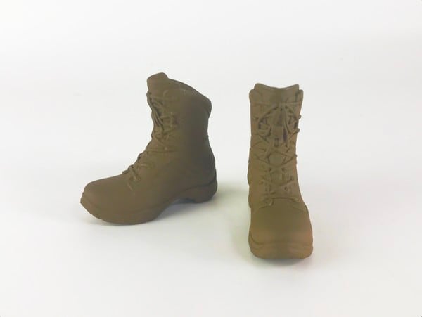 ドール靴 1/6 女性用 コンバット ブーツ Army Green - 画像1
