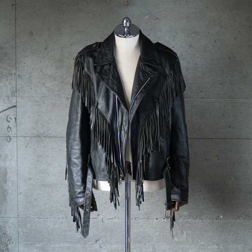 "OPEN ROAD COLLECTION" '90s vintage Fringe Leather riders Jacket