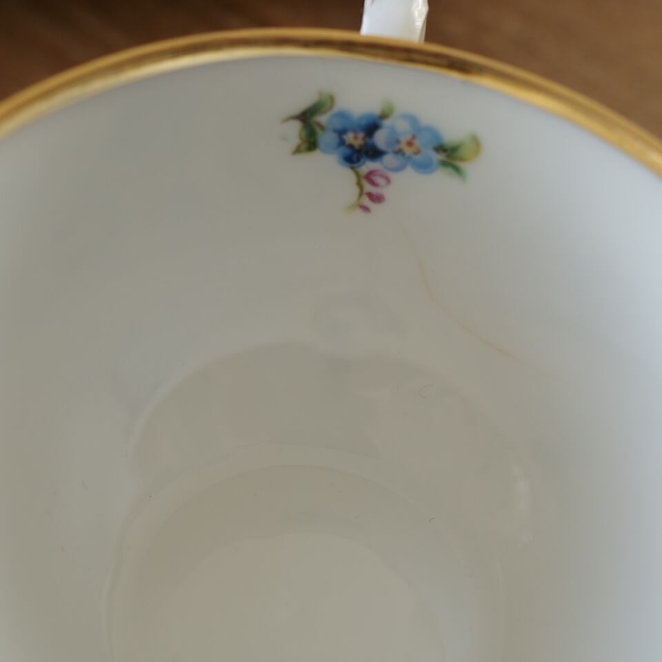 シューマンババリア　勿忘草　26.5㎝ 美品 シューマンババリア 勿忘草 脚付きカップ＆ソーサー ドイツ