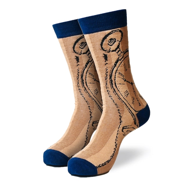 Time socks タイム ソックス【ブラウン×ネイビー】