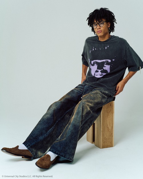 ADAM PATEK velour dust wide pants (BLK) AP2528013