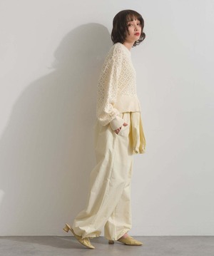 33132 フロントスリットZIPニット ivory