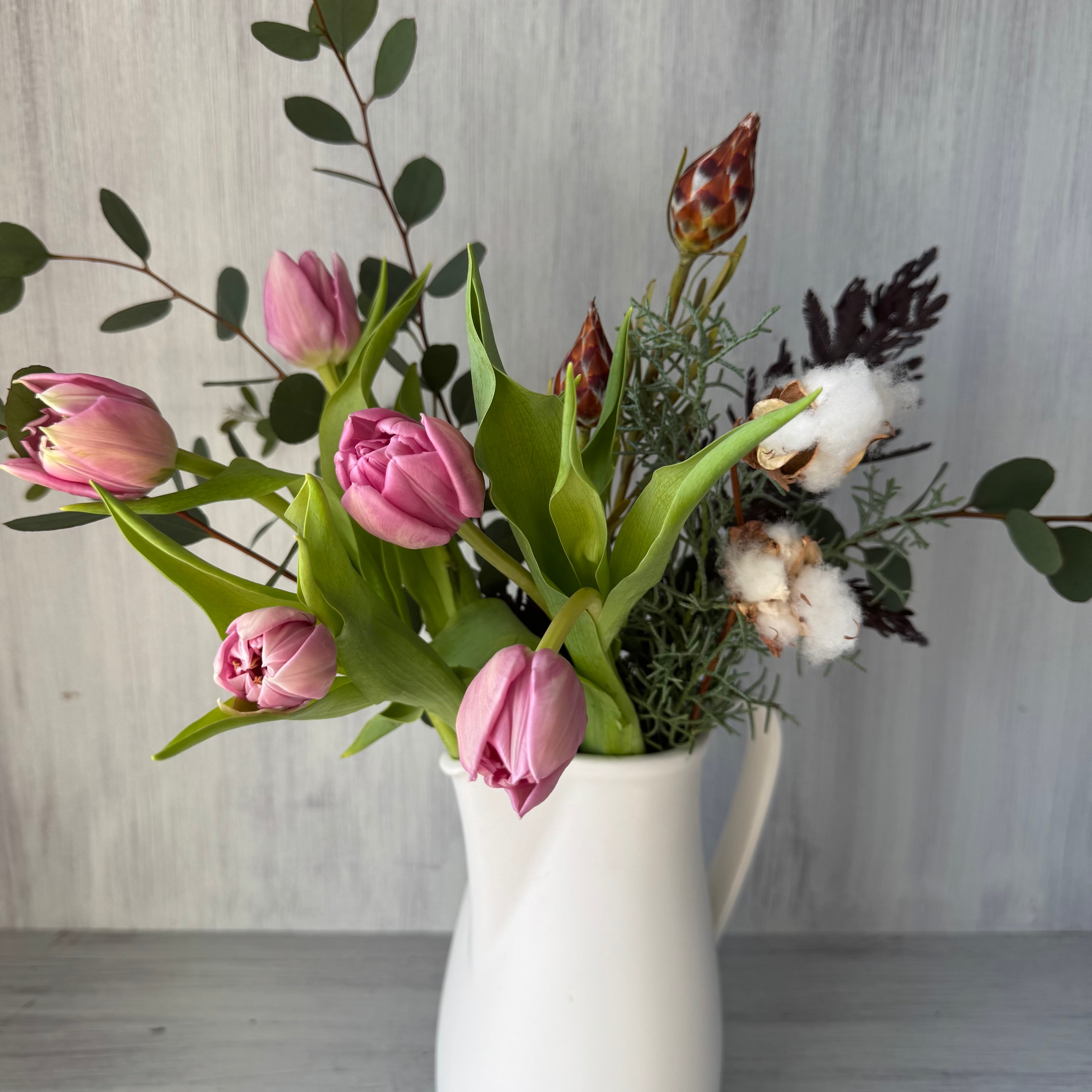 季節の限定ブーケ/チューリップ 即出荷】 A 八重チューリップのXmas