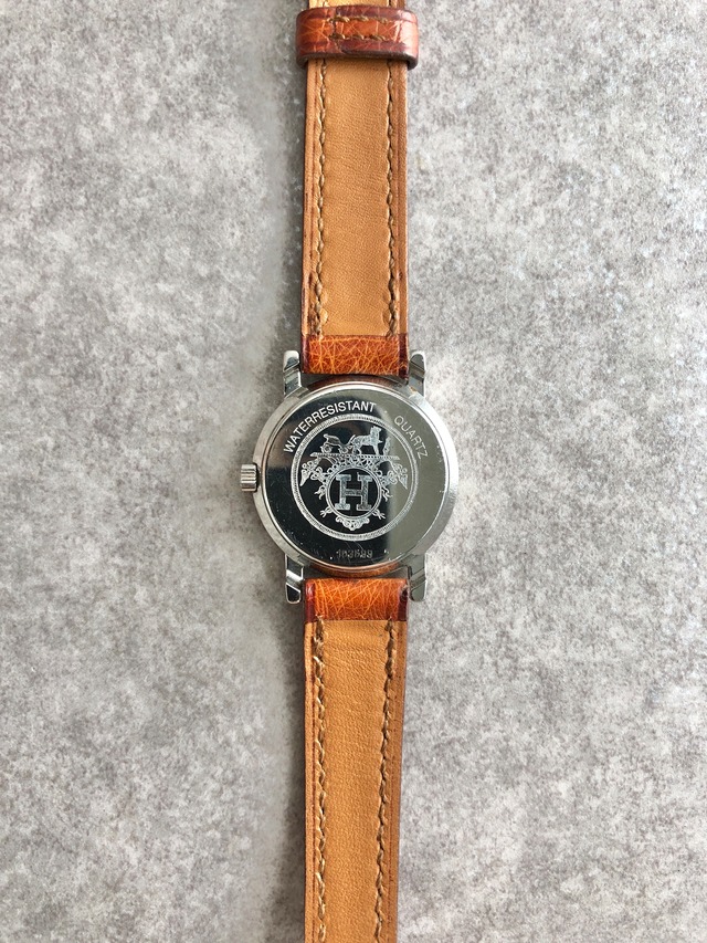 HERMES エルメス セリエ 腕時計 ブラウン レザー オーストリッチ vintage ヴィンテージ オールド pjrfdw